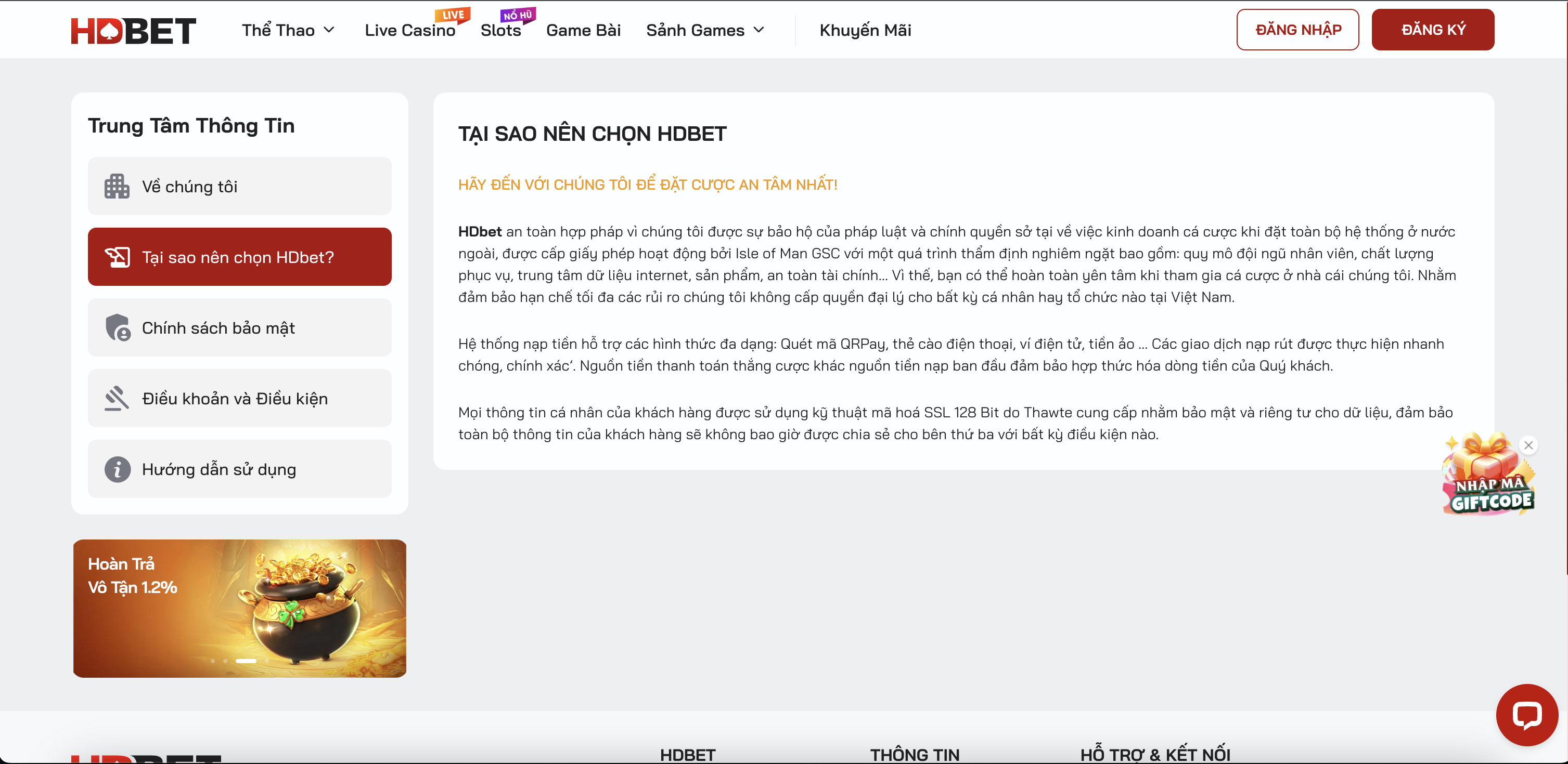 TẠI SAO NÊN CHỌN HDBET