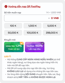 Hướng dẫn nạp tiền QR FastPay
