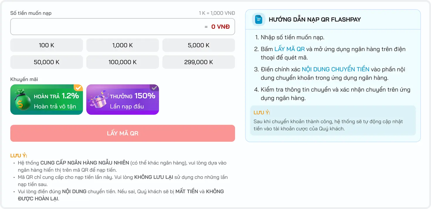HƯỚNG DẪN NẠP QR FLASHPAY